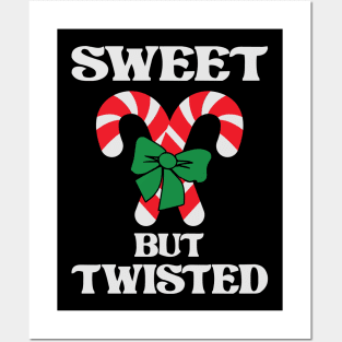 Sweet but Twisted Christmas Candy Cane Gift Posters and Art